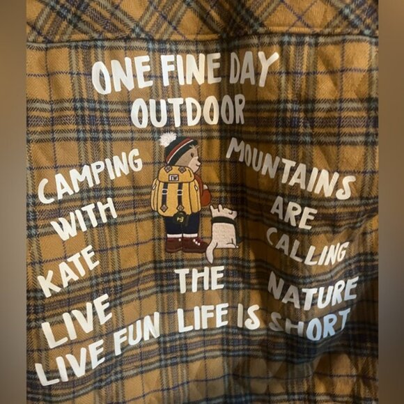 Teenie Weenie lumberjack “that bear” plaid yellow colourway fall coat ladies S - Picture 2 of 10